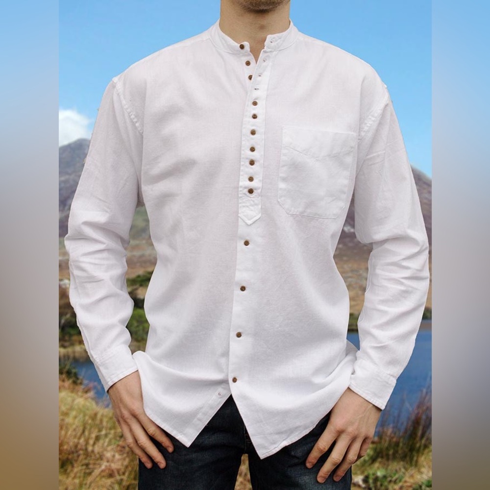 Celtic Ranchwear White Grandfather Shirt men’s Medium